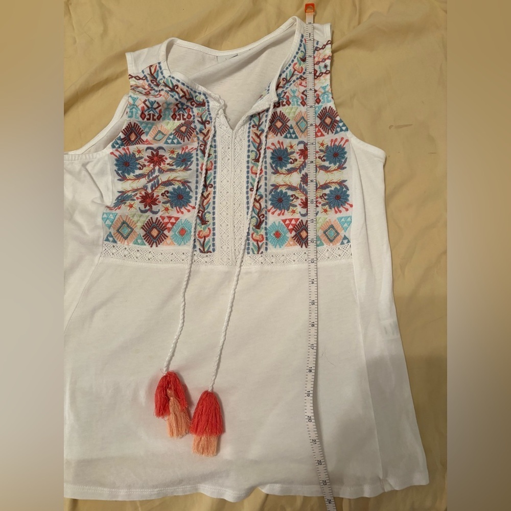 J.Jill embroidered sleeveless top XS - Picture 8 of 9